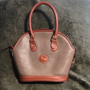 Dooney & Bourke Brown Pebble Shoulder Bag with Structured Design